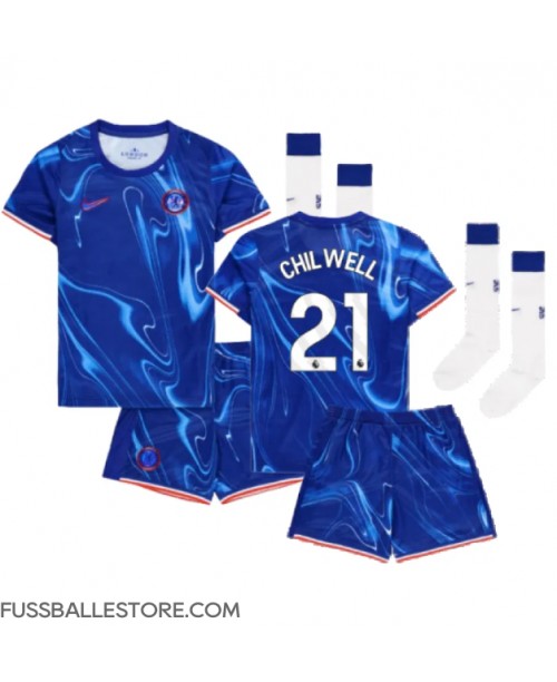 Günstige Chelsea Ben Chilwell #21 Heimtrikotsatz Kinder 2024-25 Kurzarm (+ Kurze Hosen)